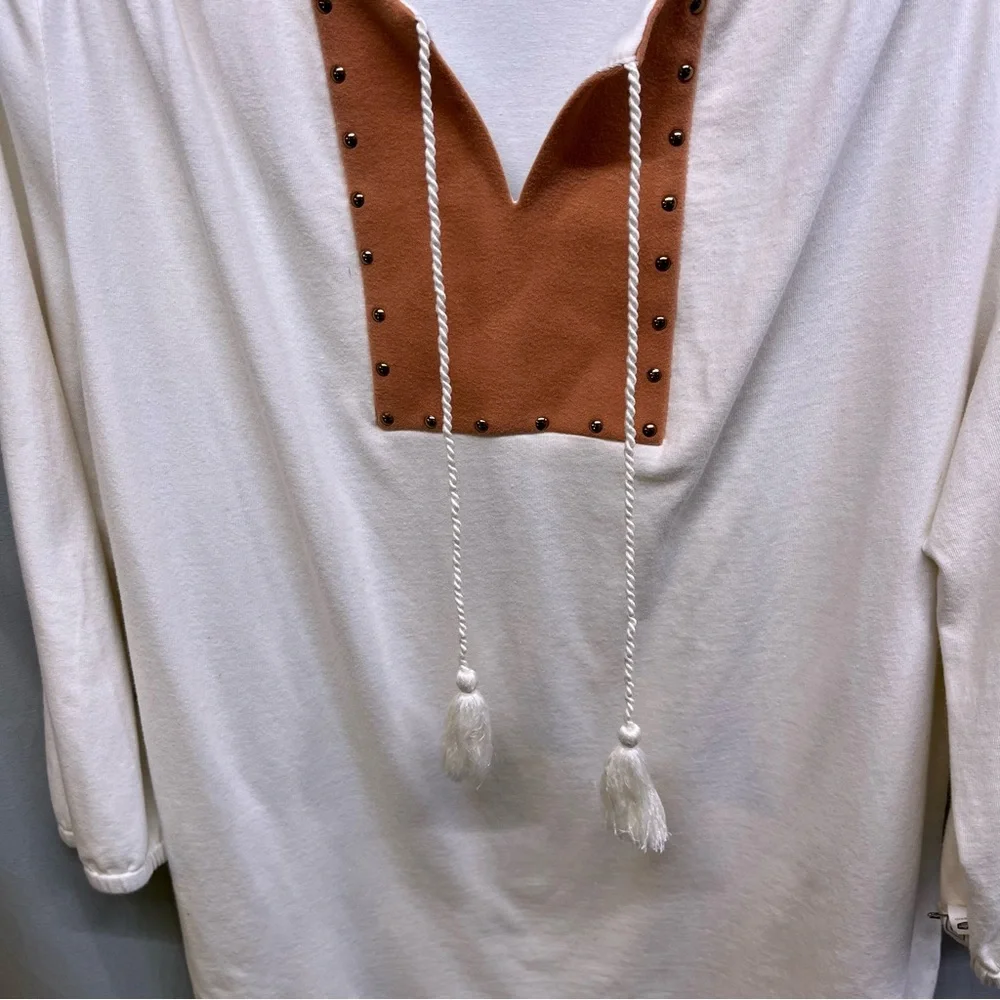 Haute Hippie White and Orange Tunic Top - Picture 5 of 6